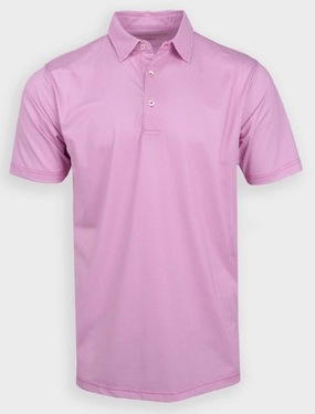Donald Ross Classic Fit Mens Bowtie Print Polo - SANGRIA/WHITE Donald Ross men's golf apparel