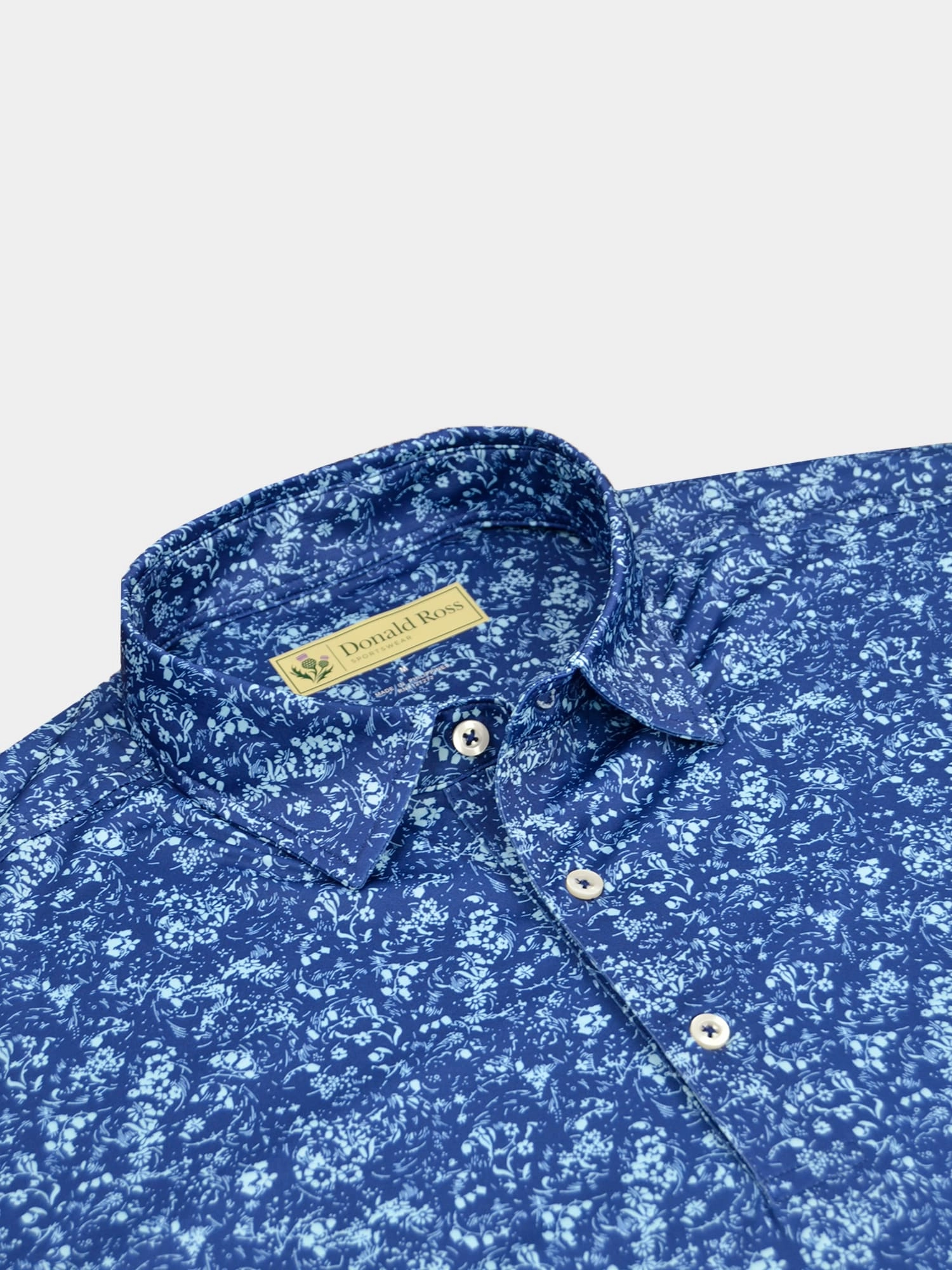 Donald Ross Classic Fit Mens Flowers in the Wind Polo - NAVY/SEASIDE Donald Ross Men's Clothing