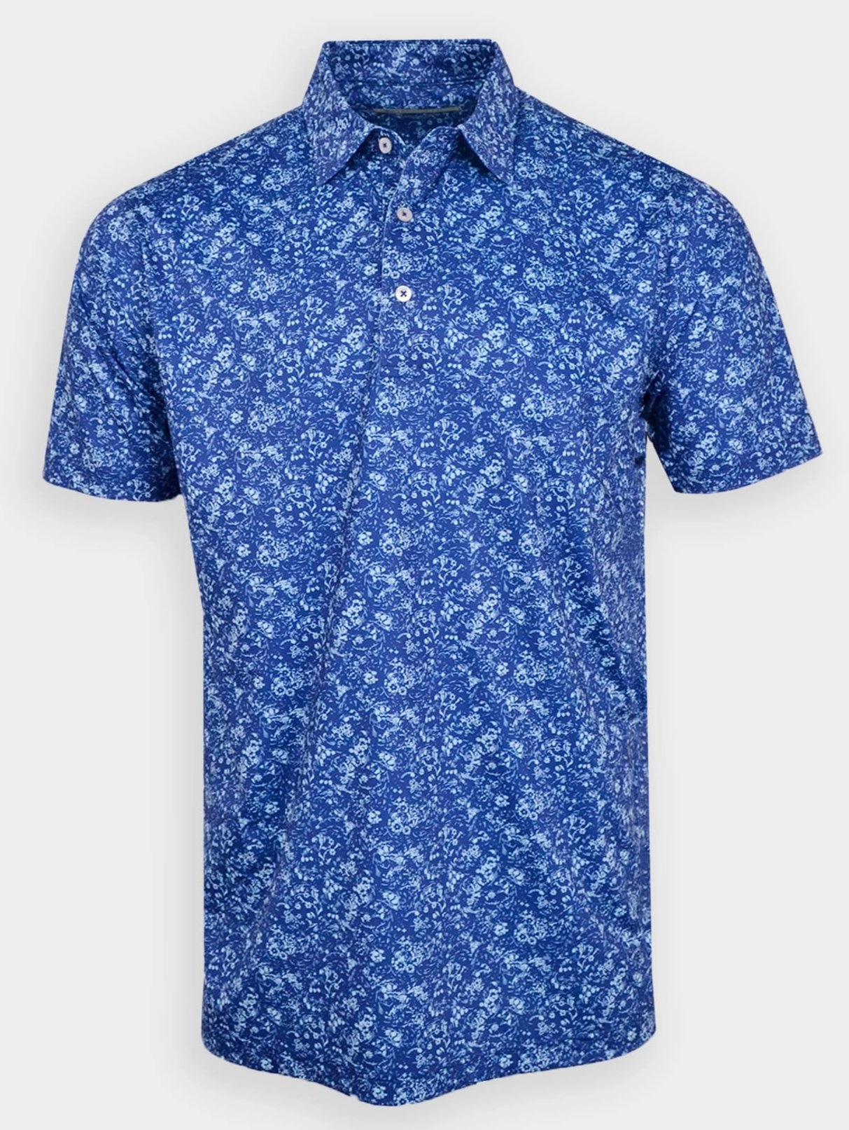 Donald Ross Classic Fit Mens Flowers in the Wind Polo - NAVY/SEASIDE Donald Ross men's golf apparel