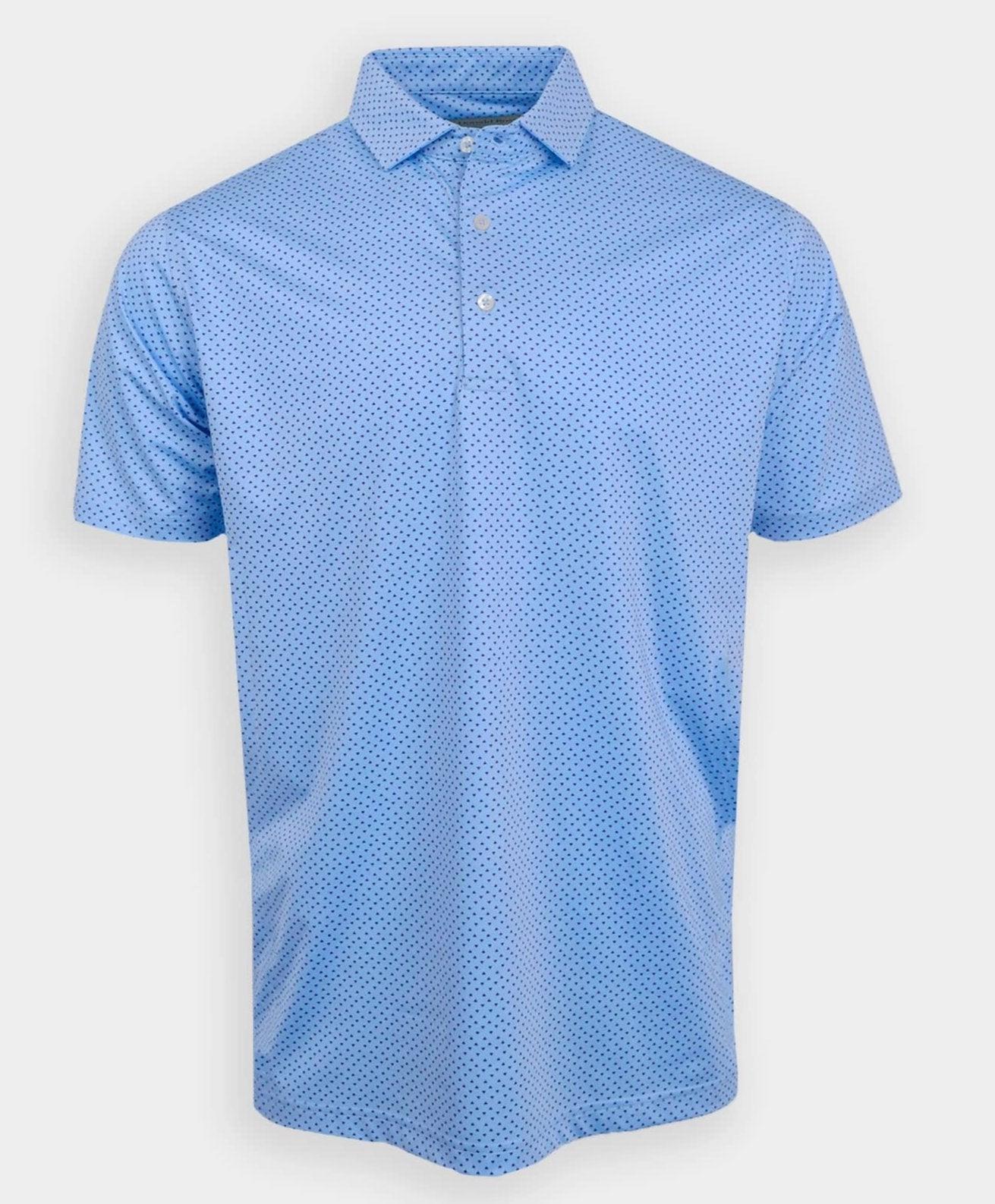 Donald Ross Classic Fit Mens Short Sleeve Tri-Dot Print Polo - ICE  LAKE/BLACK/SANGRIA Donald Ross men's golf apparel