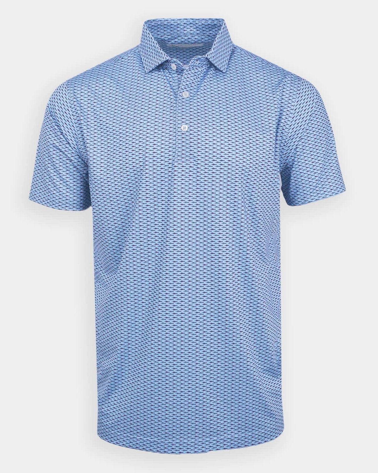 Donald Ross Classic Fit Mens Swordfish Print Polo - ICE LAKE MULTI Donald Ross men's golf apparel