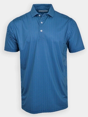 Donald Ross Classic Fit Mens Swordfish Print Polo - NAVY MULTI Donald Ross men's golf apparel
