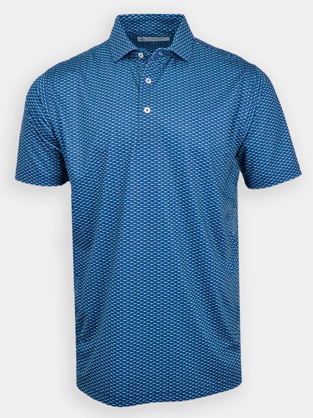 Donald Ross Classic Fit Mens Swordfish Print Polo - NAVY MULTI Donald Ross men's golf apparel