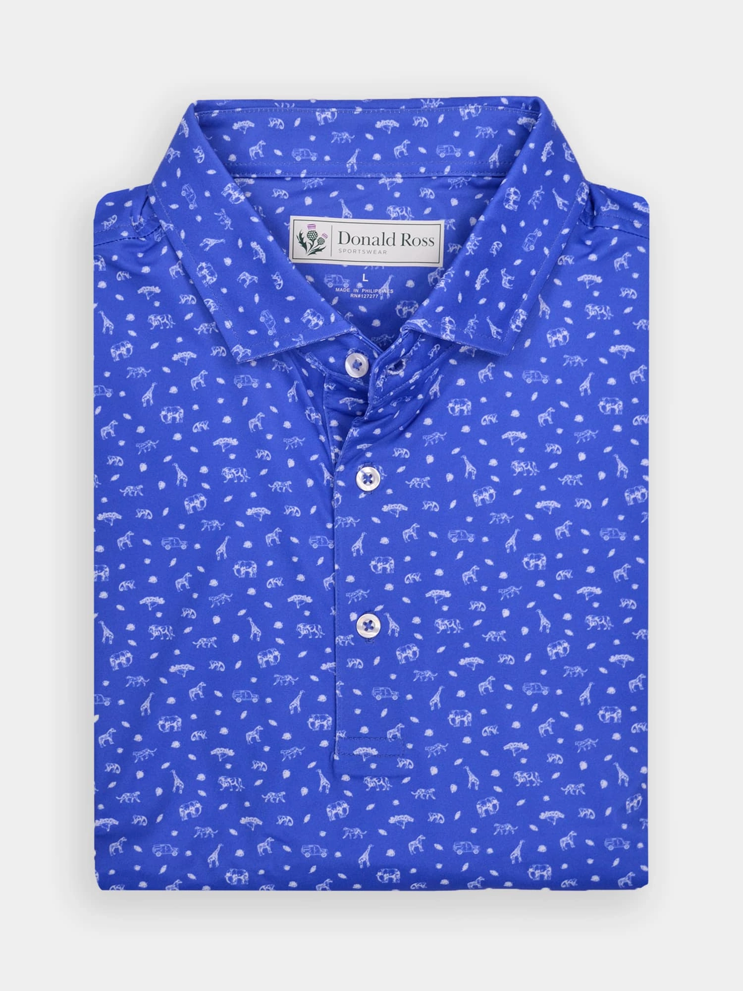 Donald Ross Mens Classic Fit ATHENS Polo - COBALT Donald Ross men's golf apparel