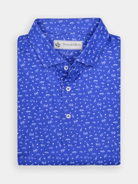 Donald Ross Mens Classic Fit ATHENS Polo - COBALT Donald Ross men's golf apparel