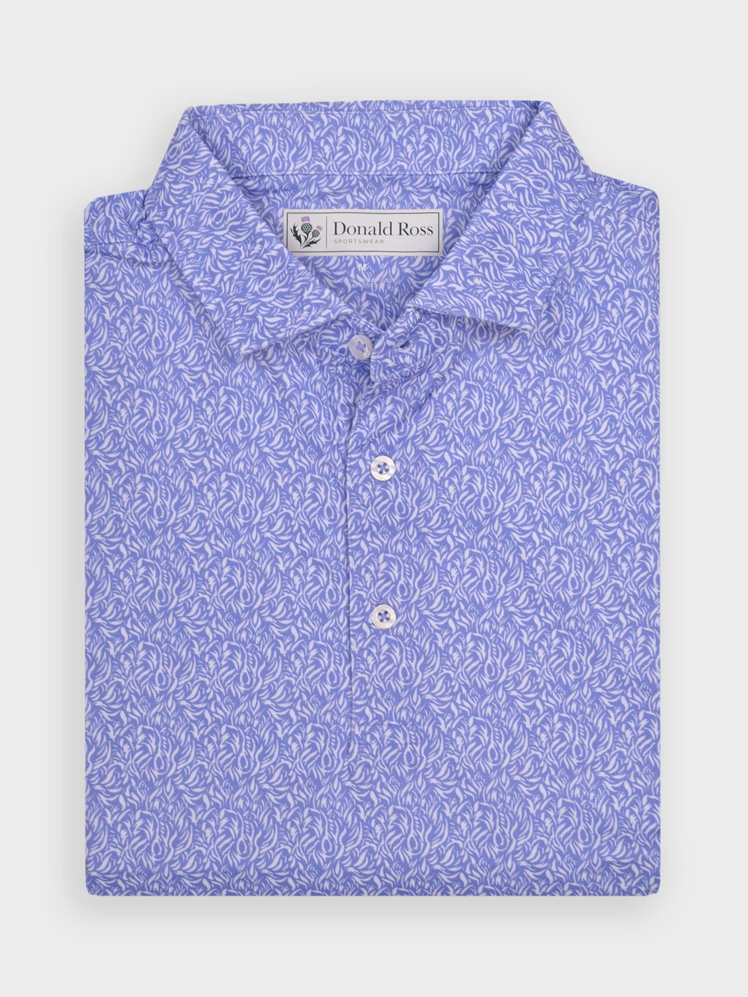 Donald Ross Mens Classic Fit ATLANTA Polo - JUNIPER / WHITE Donald Ross men's golf apparel