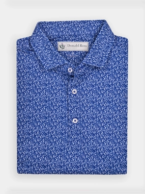 Donald Ross Mens Classic Fit ATLANTA Polo - NAVY / WHITE Donald Ross men's golf apparel