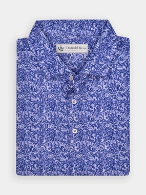 Donald Ross Mens Classic Fit BOCA Polo - NAVY / WHITE Donald Ross men's golf apparel