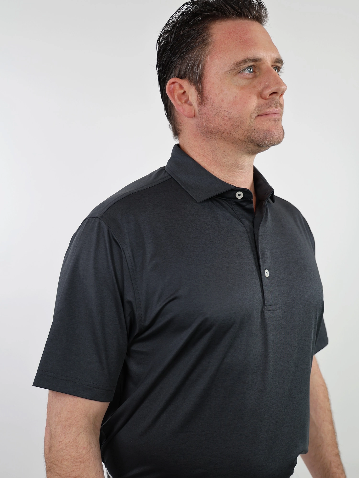 Donald Ross Mens Classic Fit BOSTON Polo - BLACK Donald Ross Men's Clothing