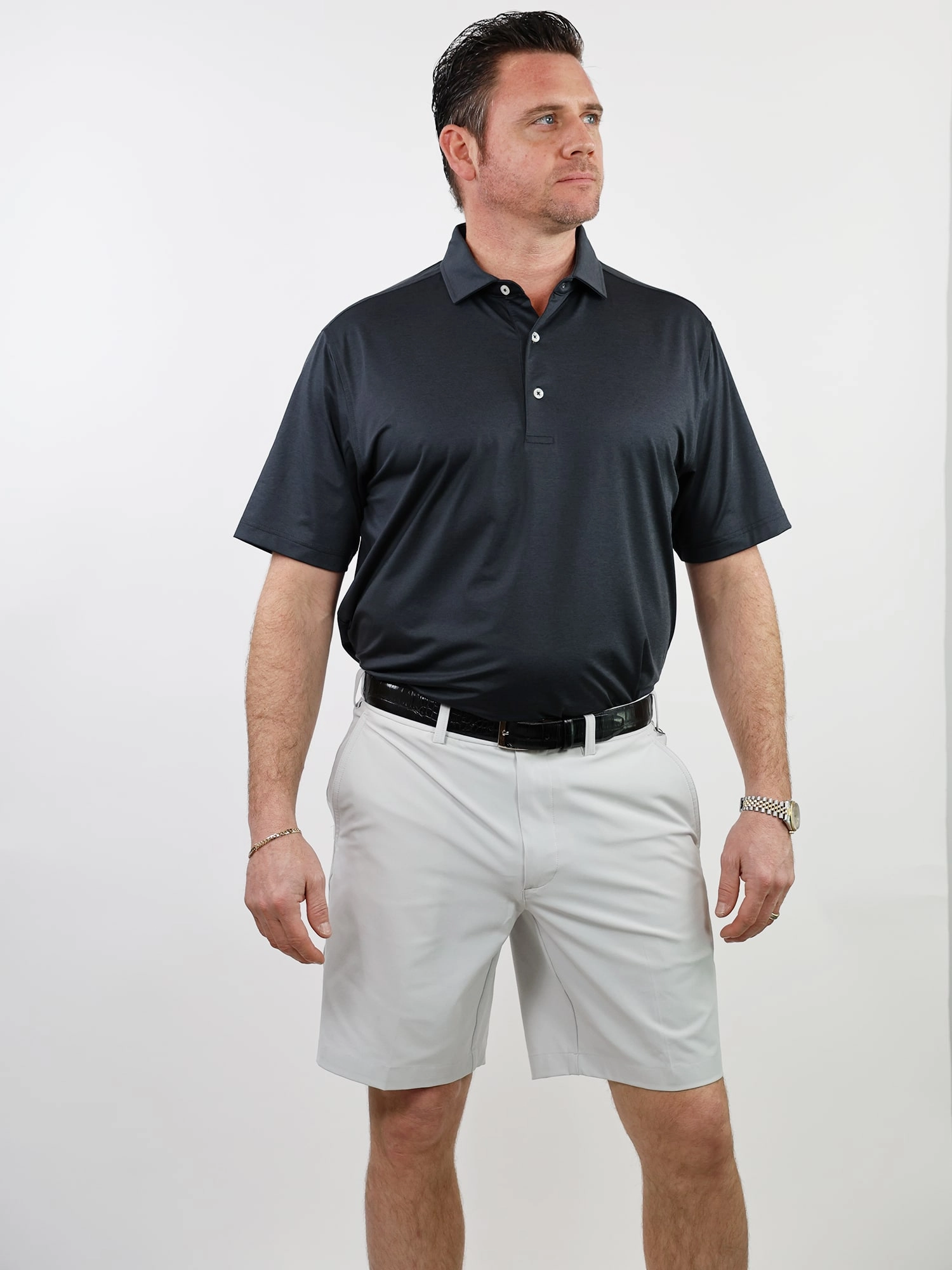 Donald Ross Mens Classic Fit BOSTON Polo - BLACK Donald Ross Men's Clothing