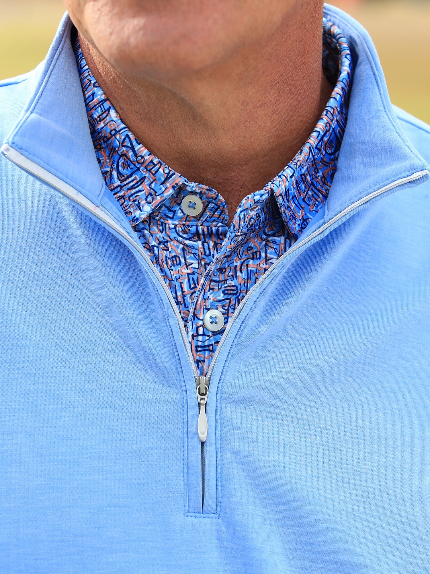 Donald Ross Mens Classic Fit Cannich Lightweight Pullover - BLUE JAY Donald Ross Men's Clothing