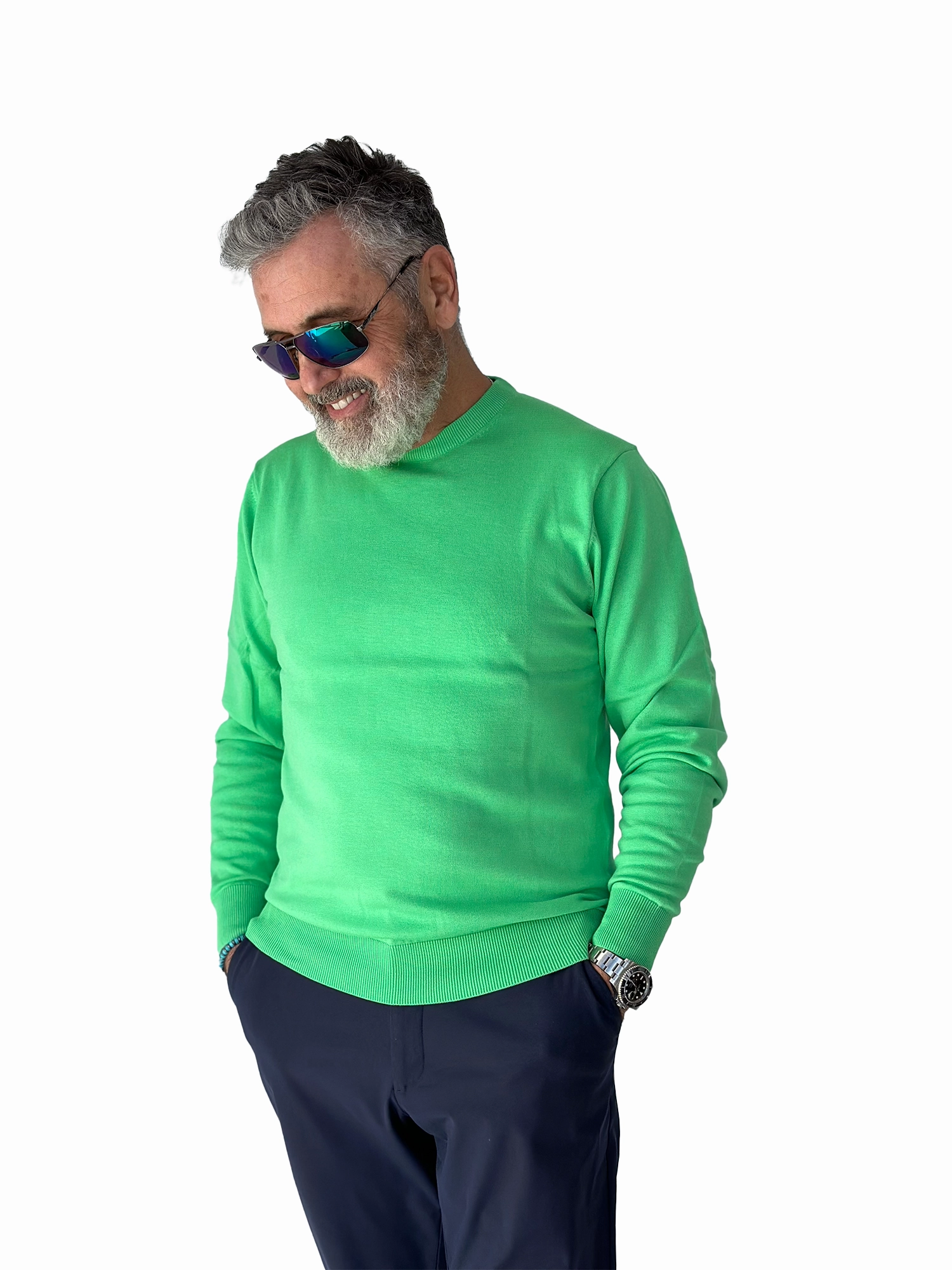 Donald Ross Mens Classic Fit Cotton Solid Crewneck Pullover - IRISH GREEN Donald Ross Men's Clothing
