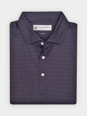 Donald Ross Mens Classic Fit DARTMOUTH Polo - BLACK /PINK Donald Ross men's golf apparel