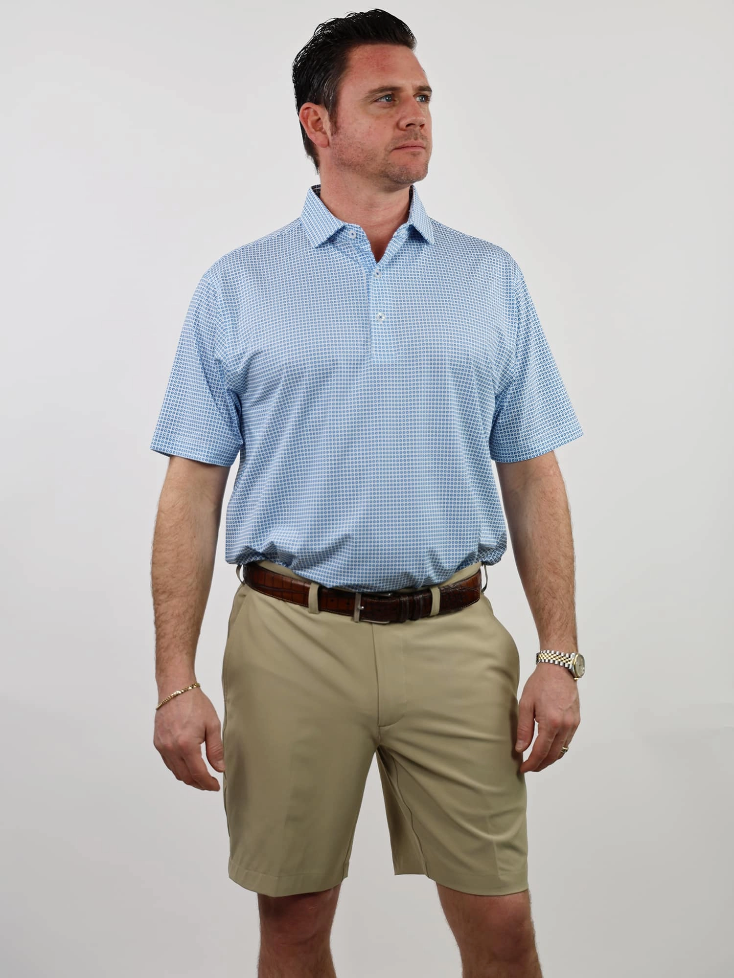 Donald Ross Mens Classic Fit DARTMOUTH Polo - WHITE / NAVY Donald Ross Men's Clothing