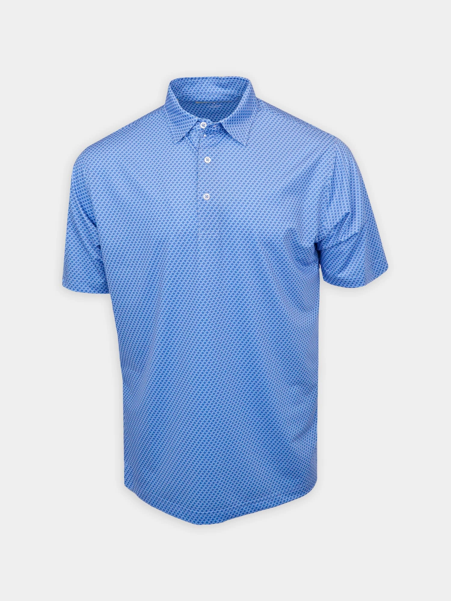 Donald Ross Mens Classic Fit Flowers Print Jersey Polo -  BLUE JAY/ CITRUS/ NAVY Donald Ross Men's Clothing