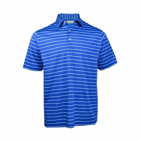 Donald Ross Mens Classic Fit Melange Jersey Stripe Polo - ROYAL Donald Ross men's golf apparel