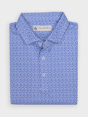 Donald Ross Mens Classic Fit MIAMI Polo - COBALT MULTI Donald Ross men's golf apparel