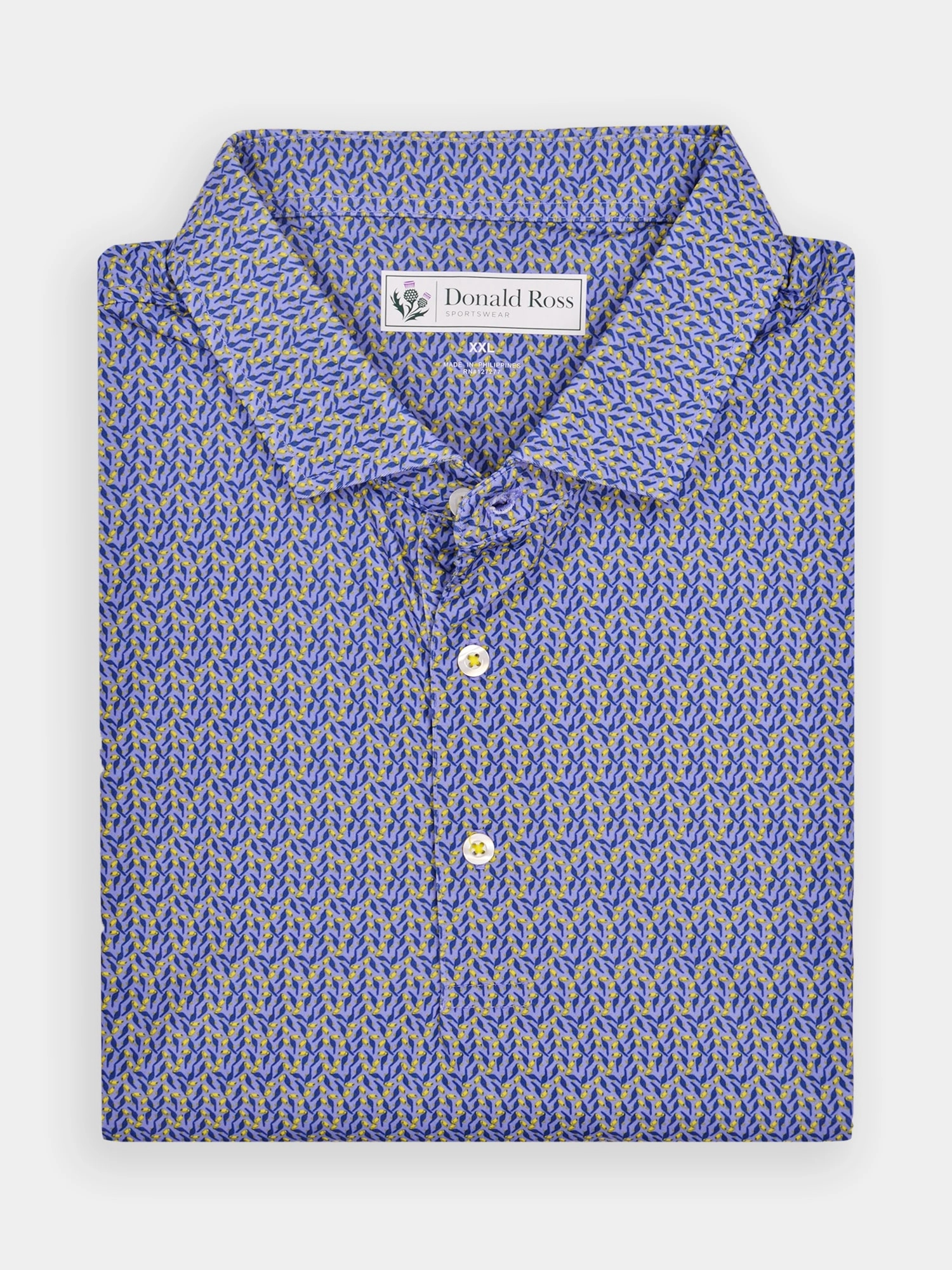Donald Ross Mens Classic Fit MIAMI Polo - JUNIPER Donald Ross men's golf apparel