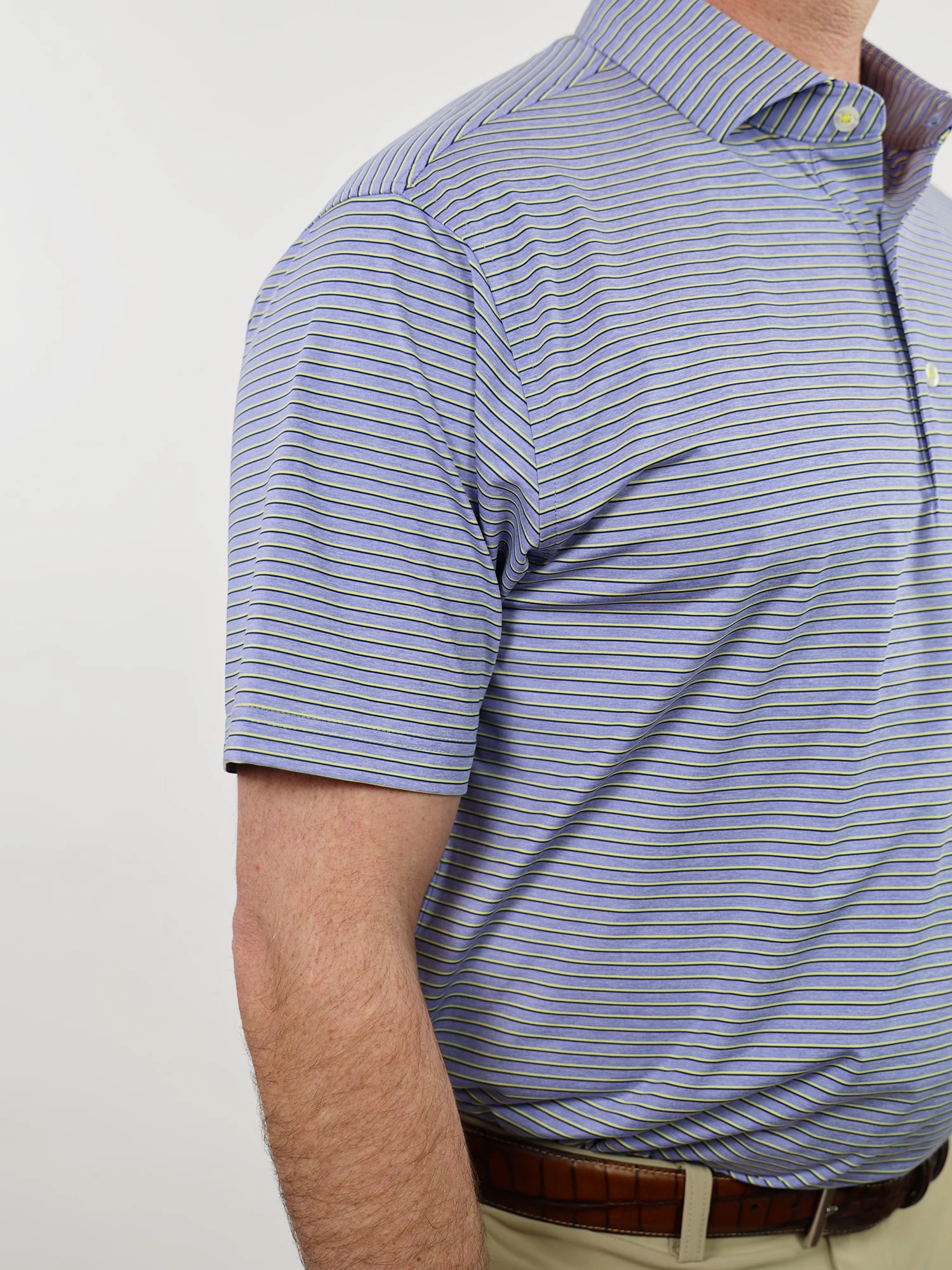 Donald Ross Mens Classic Fit NANTUCKET Polo - JUNIPER / WHITE Donald Ross Men's Clothing