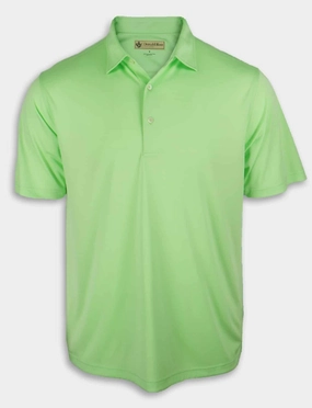 Donald Ross Mens Classic Fit Solid Jersey Self Collar Polo - LIME Donald Ross men's golf apparel