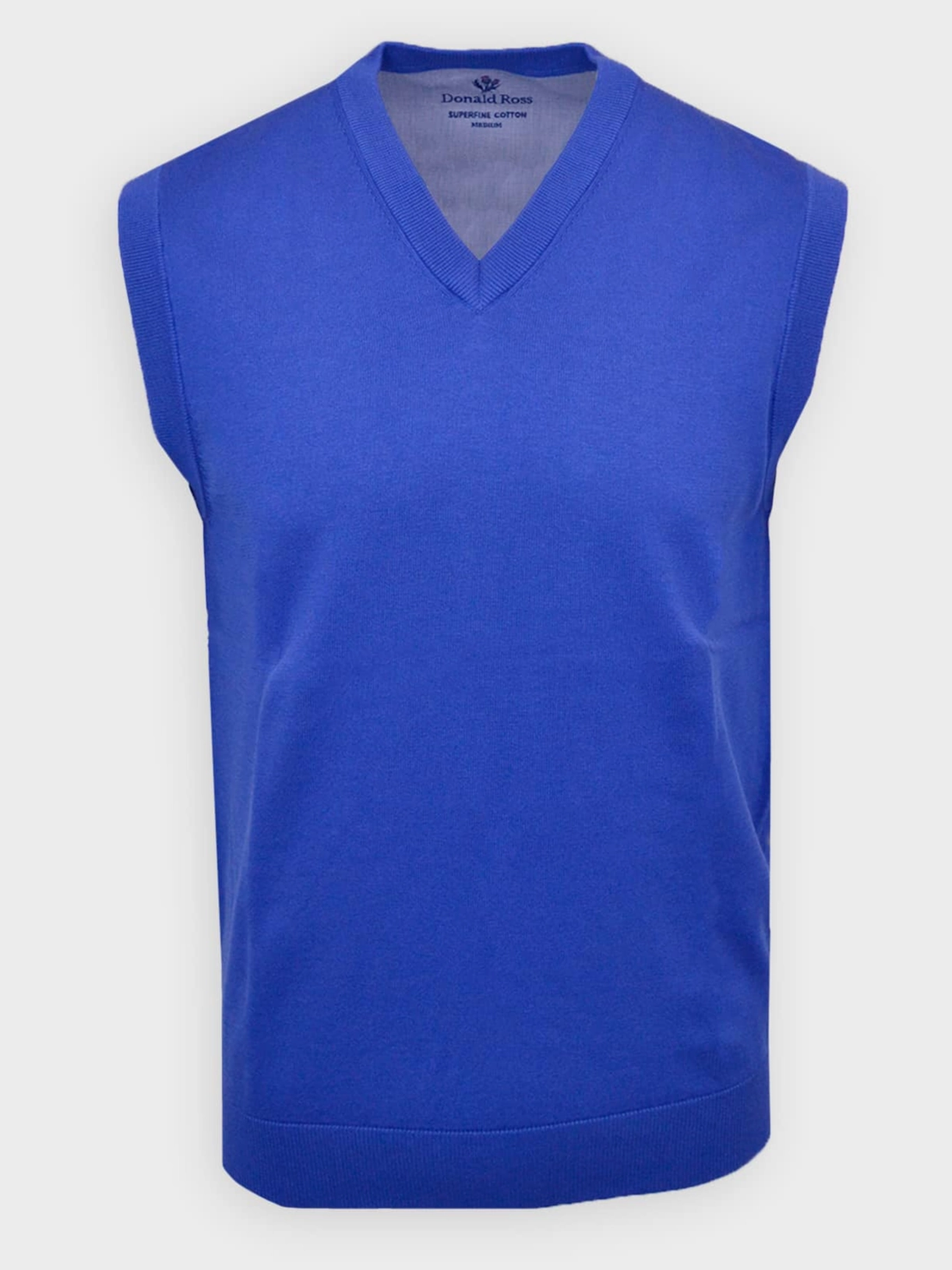 Donald Ross Mens Classic Fit Super Golf V-Neck Sweater Vest - ROYAL Donald Ross men's golf apparel