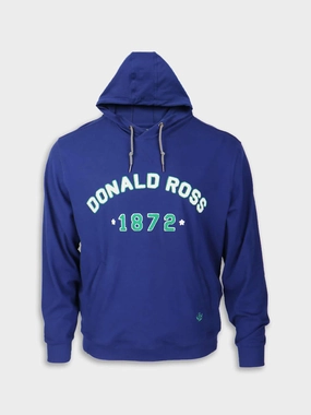 Donald Ross Mens Classic Fit The Warm-Up DR Patch Hoodie - NAVY Donald Ross men's golf apparel