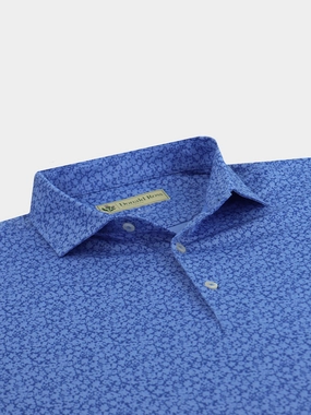 Donald Ross Mens Classic Fit Tonal Rory Floral Polo - LAPIS Donald Ross men's golf apparel