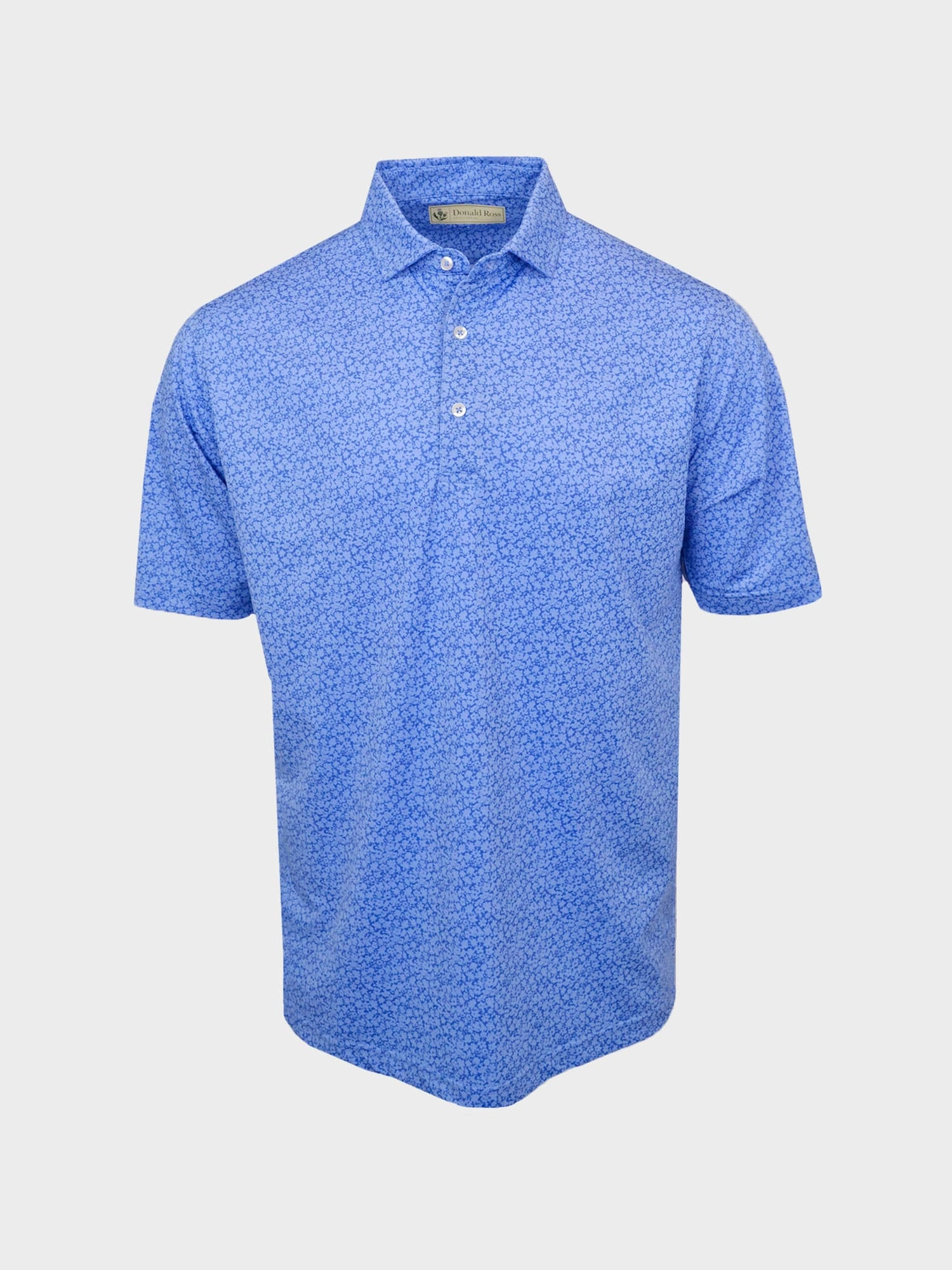 Donald Ross Mens Classic Fit Tonal Rory Floral Polo - LAPIS Donald Ross Men's Clothing