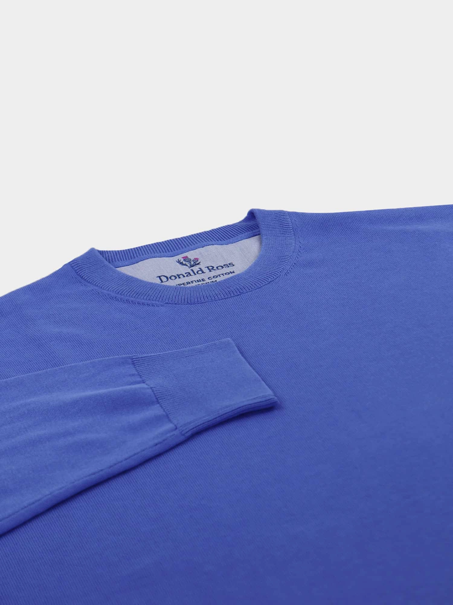 Donald Ross Mens Classic SUPER GOLF Cotton Crew Neck Sweater - ROYAL Donald Ross Men's Clothing