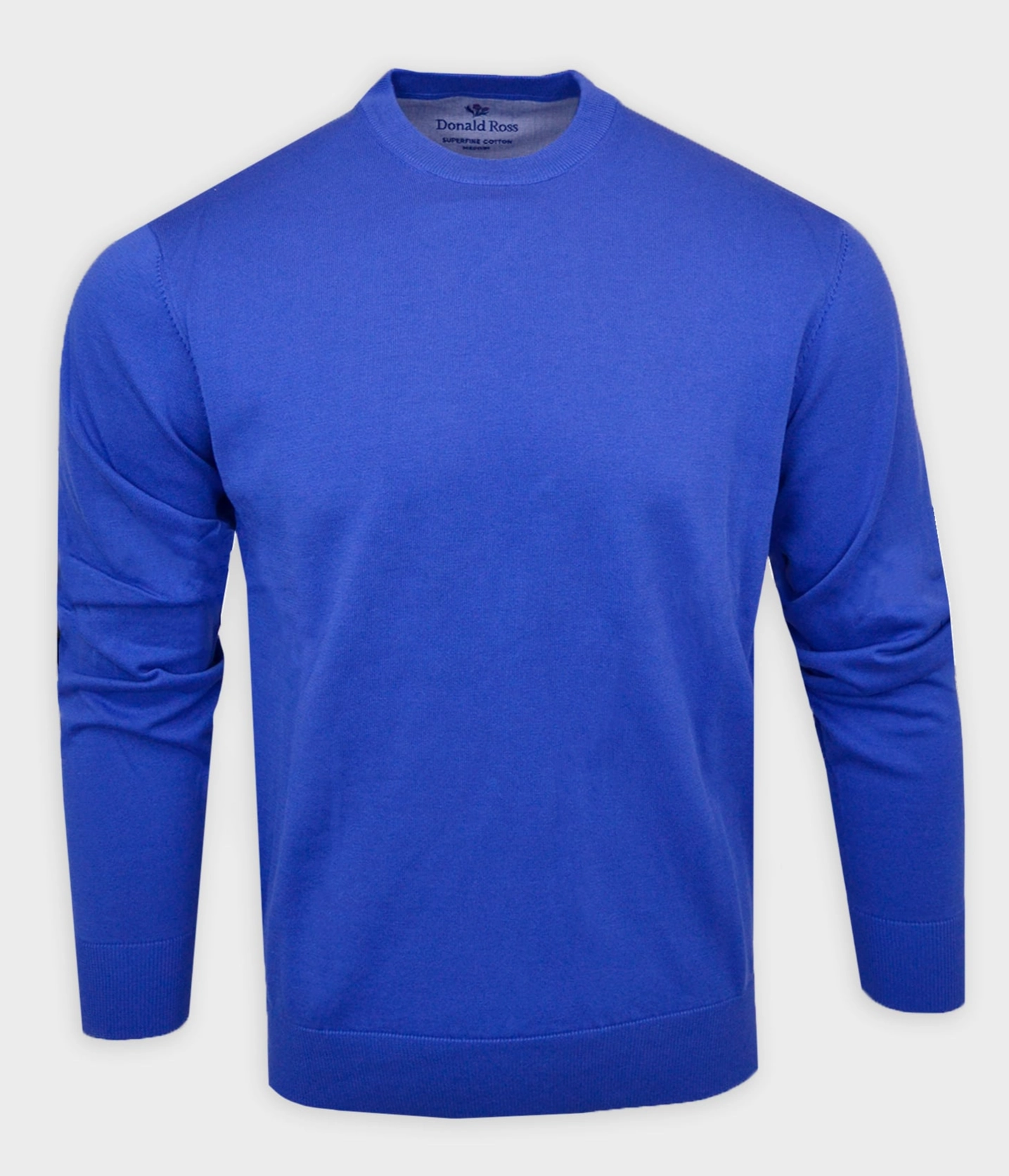 Donald Ross Mens Classic SUPER GOLF Cotton Crew Neck Sweater - ROYAL Donald Ross men's golf apparel