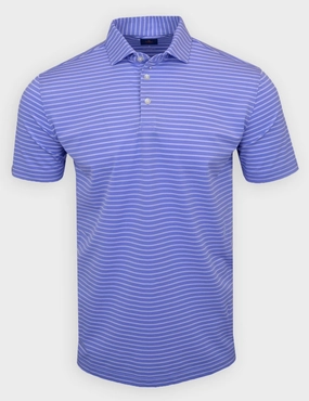 Donald Ross Mens Colin Pique Sport Fit Polo - PERIWINKLE/WHITE Donald Ross men's golf apparel