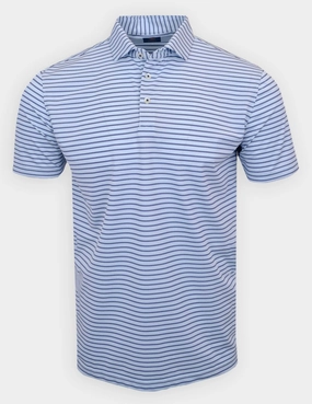 Donald Ross Mens Colin Pique Sport Fit Polo - SKY BLUE/NAVY Donald Ross men's golf apparel