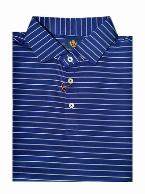 Donald Ross Mens Hayes Pencil Stripe Jersey Sport Fit Polo - NAVY Donald Ross men's golf apparel