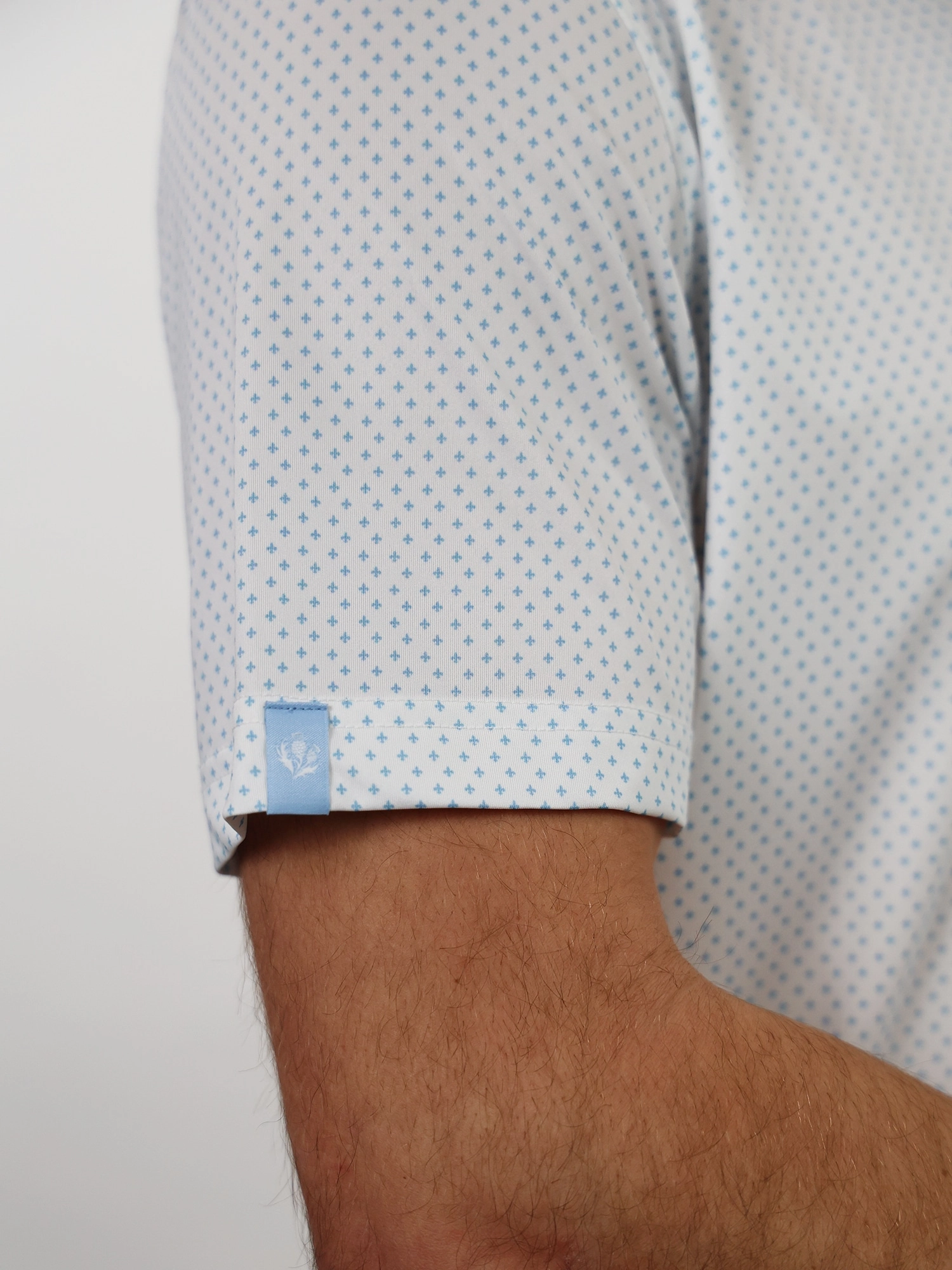 Donald Ross Mens Sport Fit BYRON Polo - WHITE / COASTAL Donald Ross Men's Clothing