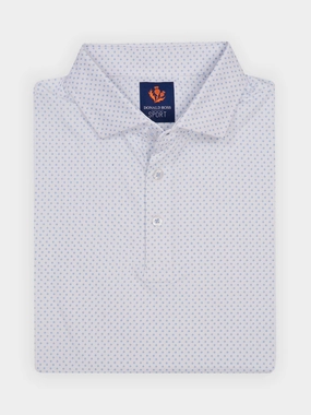 Donald Ross Mens Sport Fit BYRON Polo - WHITE / COASTAL Donald Ross men's golf apparel