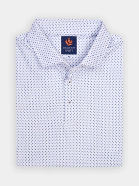 Donald Ross Mens Sport Fit BYRON Polo - WHITE / ULTRAMARINE Donald Ross men's golf apparel