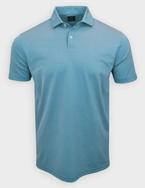 Donald Ross Mens Sport Fit Donny Pique Polo - TEAL Donald Ross men's golf apparel