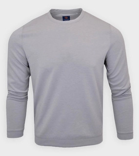 Donald Ross Mens Sport Fit Dundee Crewneck - PEWTER Donald Ross men's golf apparel