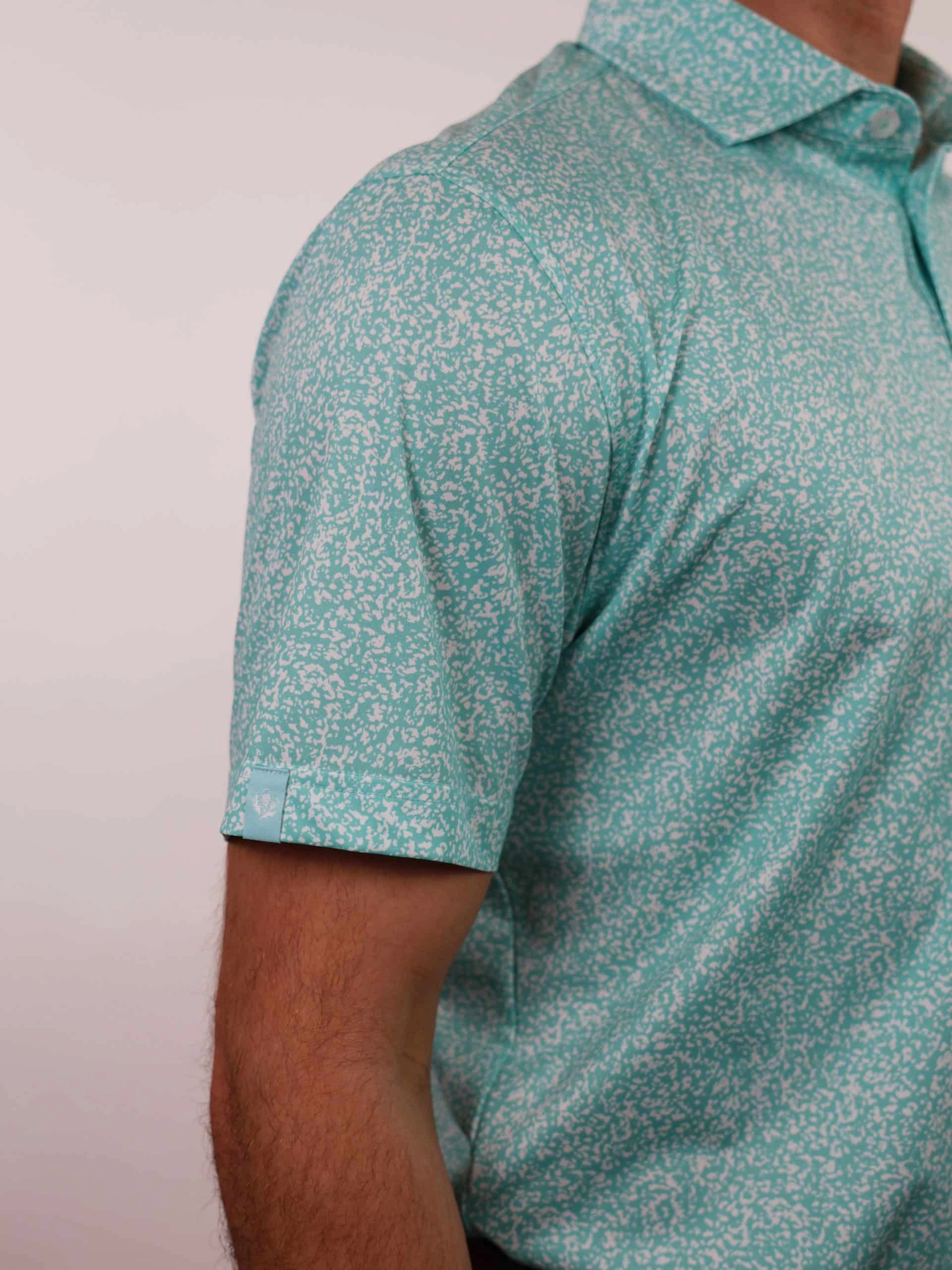 Donald Ross Mens Sport Fit EUGENE Polo - SEA GLASS / WHITE Donald Ross Men's Clothing