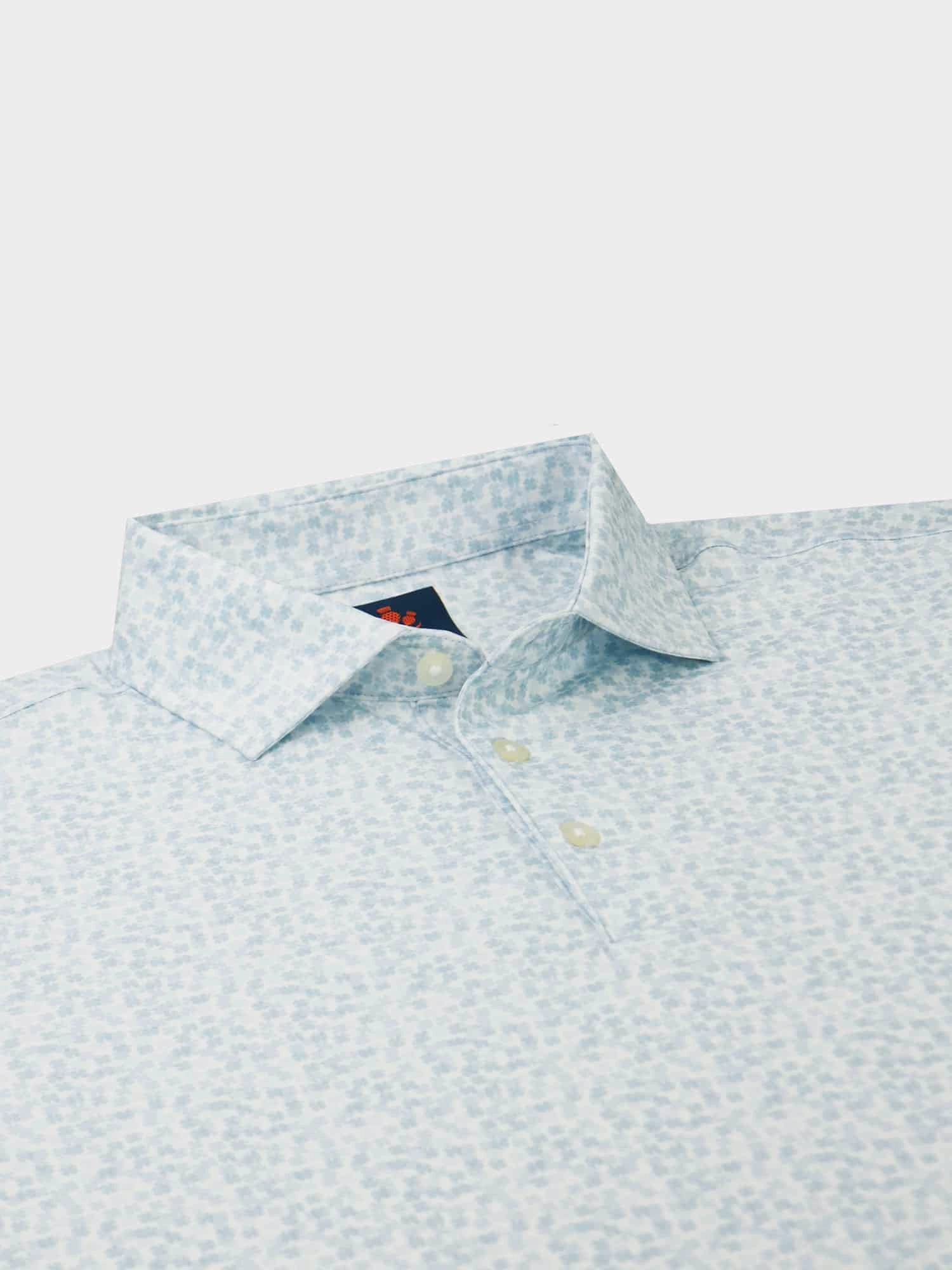 Donald Ross Mens Sport Fit Harry Tonal Clovers Polo - SKY BLUE Donald Ross Men's Clothing