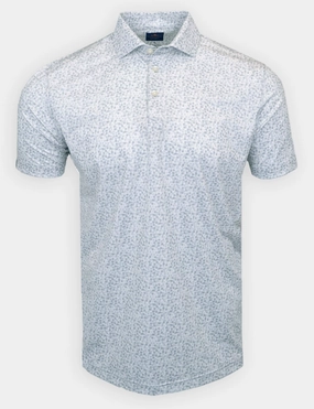 Donald Ross Mens Sport Fit Harry Tonal Clovers Polo - SKY BLUE Donald Ross men's golf apparel