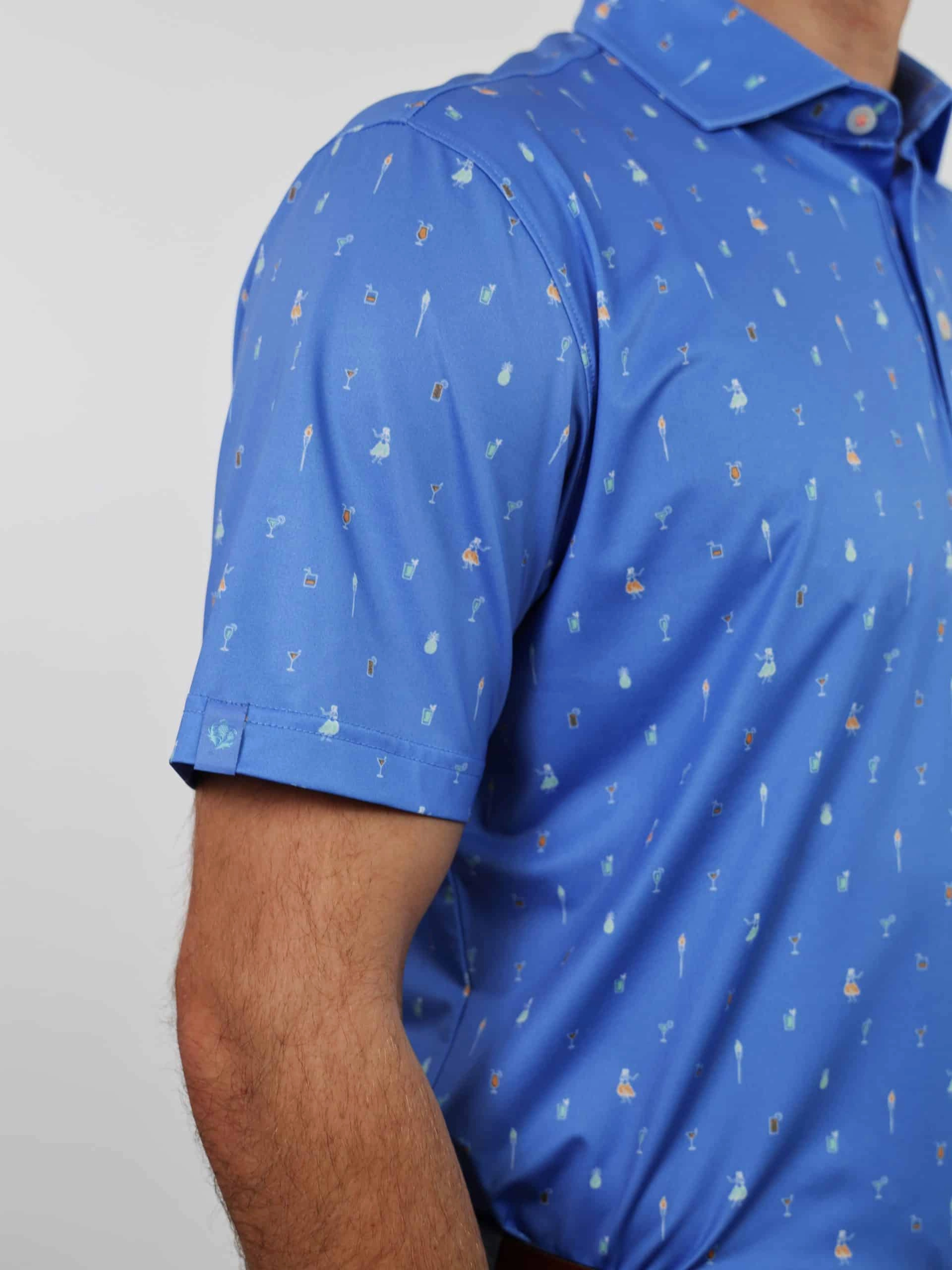 Donald Ross Mens Sport Fit MAURICE Polo - Ultramarine Multi Donald Ross Men's Clothing