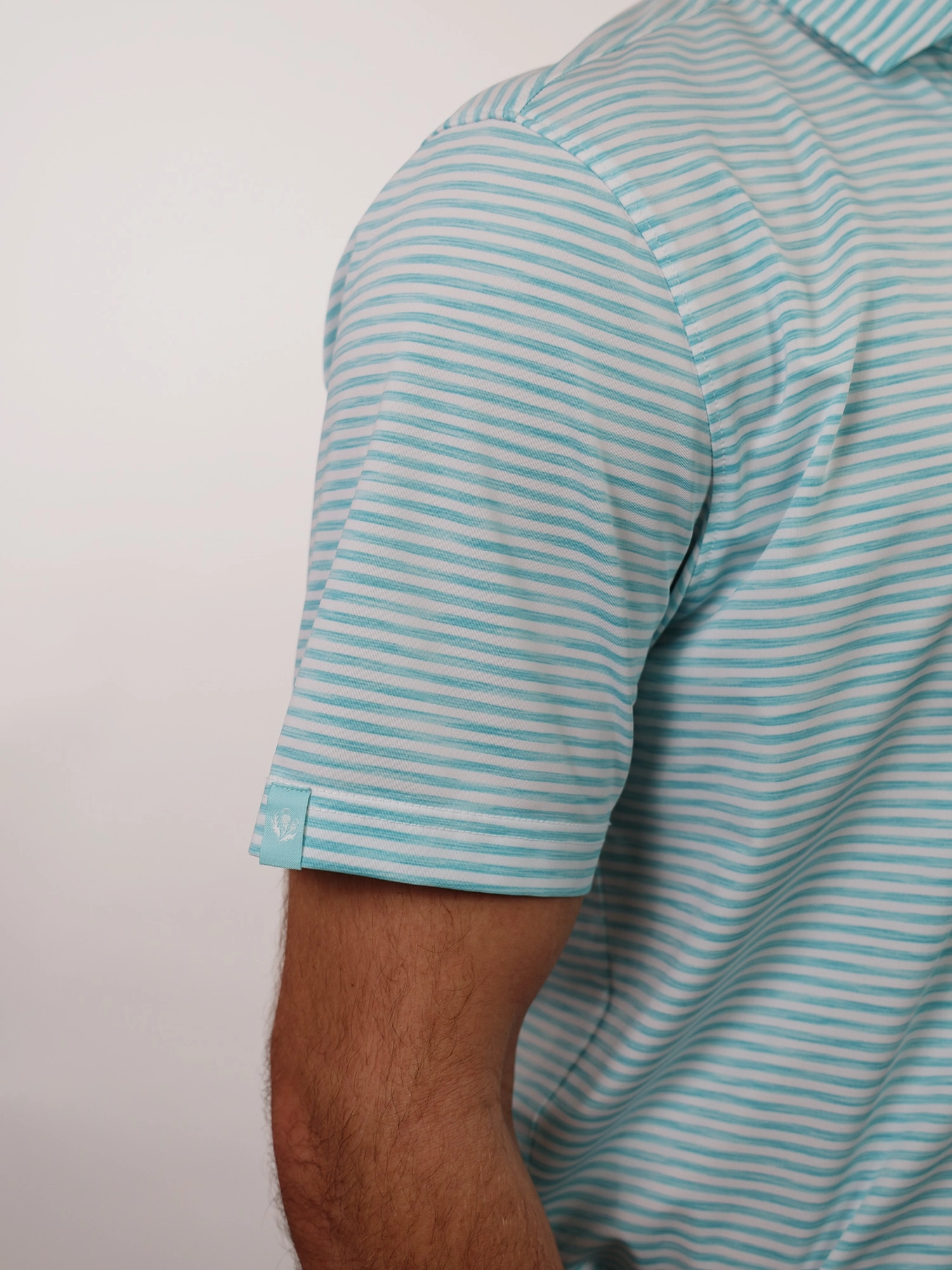 Donald Ross Mens Sport Fit OWEN Polo - SEAGLASS / WHITE Donald Ross Men's Clothing