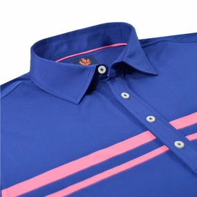 Donald Ross Mens Sport Fit Riley Polo - NAVY/PEONY Donald Ross men's golf apparel