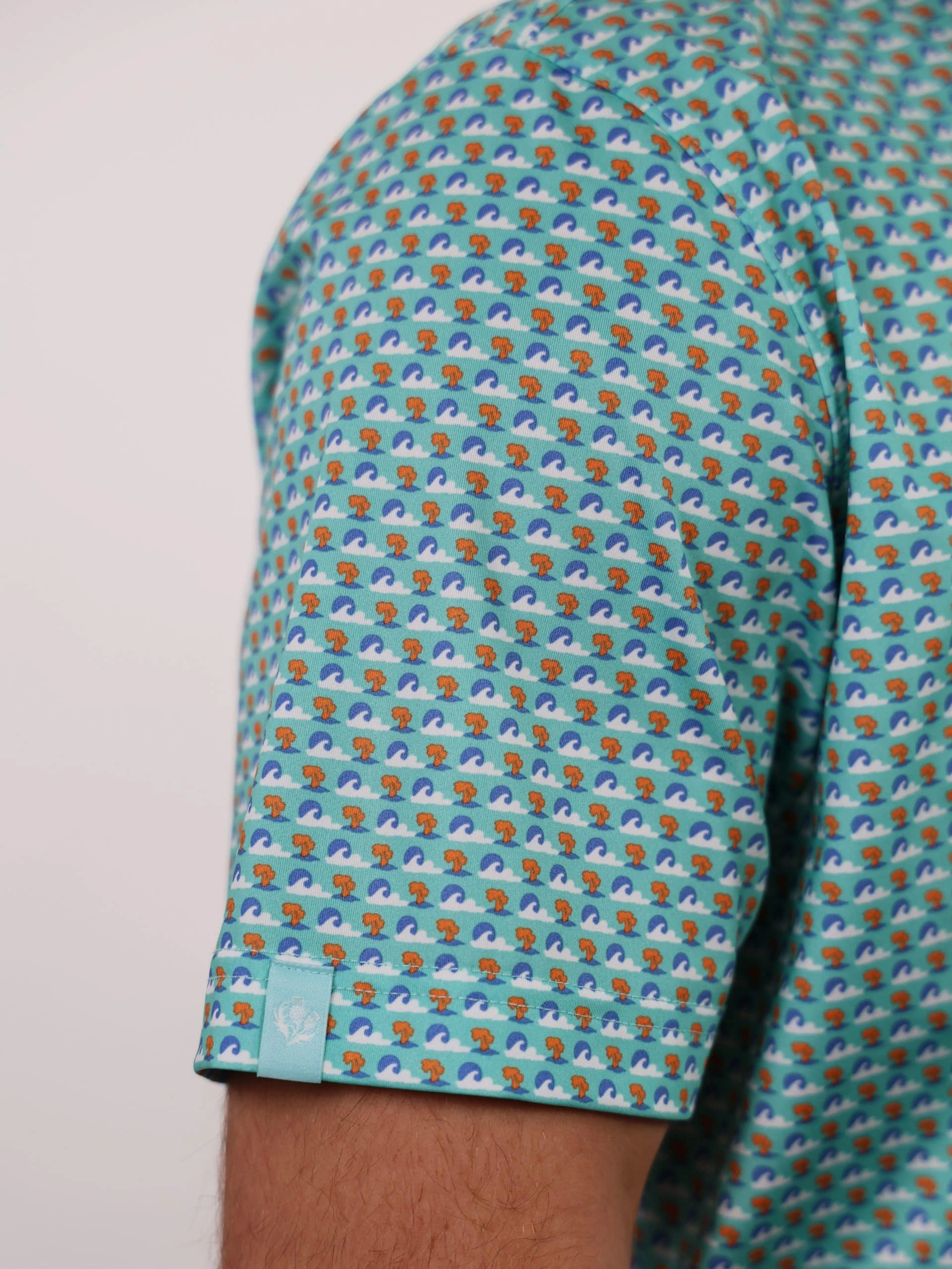 Donald Ross Mens Sport Fit ROLAND Polo - Seaglass Multi Donald Ross Men's Clothing