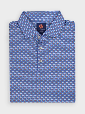 Donald Ross Mens Sport Fit ROLAND Polo - ULTRAMARINE MULTI Donald Ross men's golf apparel
