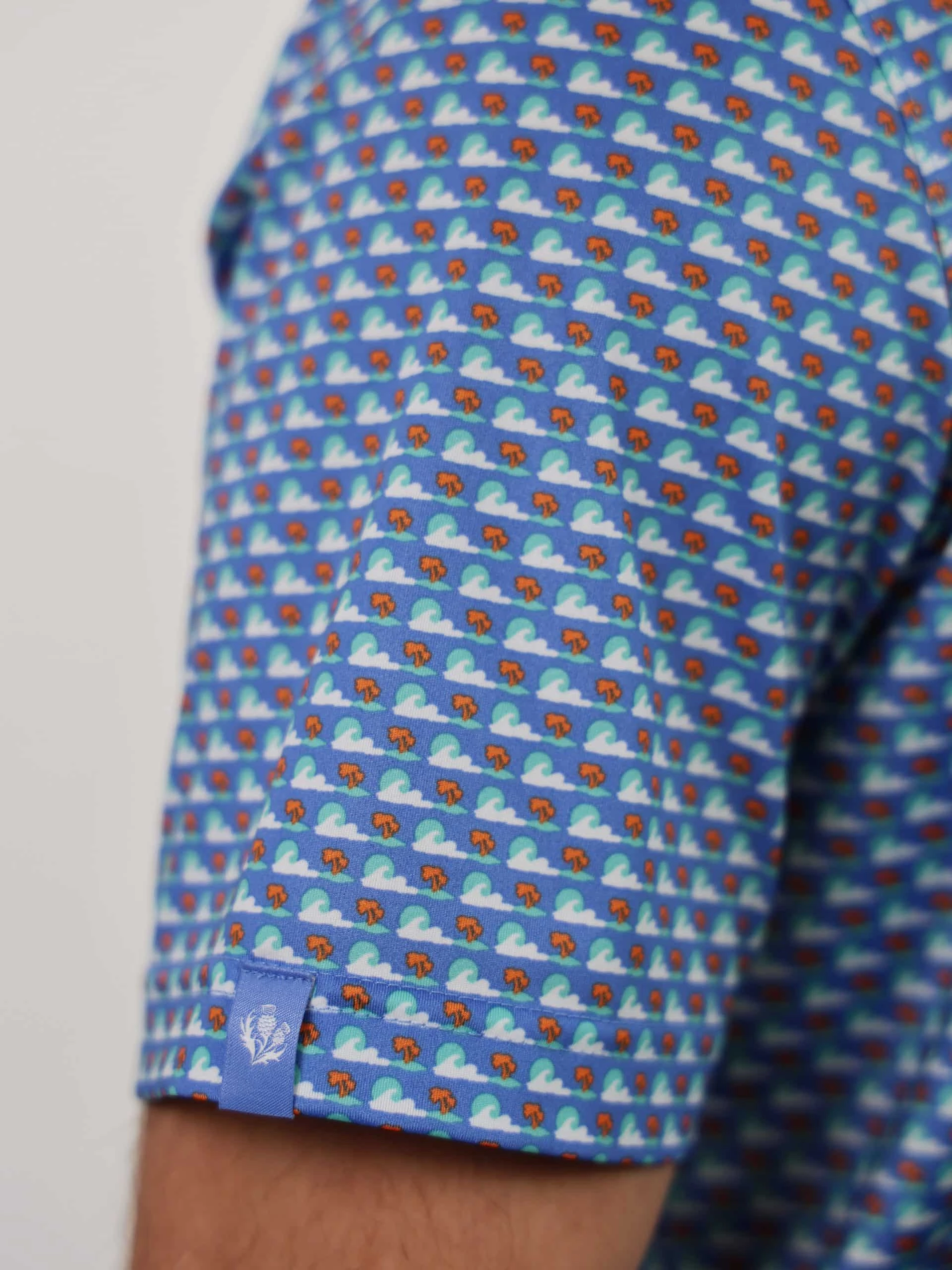 Donald Ross Mens Sport Fit ROLAND Polo - ULTRAMARINE MULTI Donald Ross Men's Clothing
