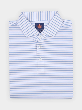 Donald Ross Mens Sport Fit RUBEN Polo - WHITE /ULTRAMARINE SEA GLASS Donald Ross men's golf apparel