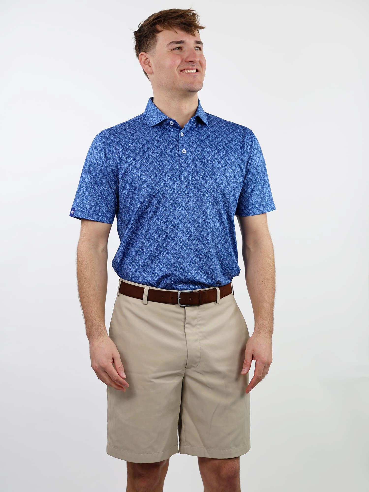 Donald Ross Mens Sport Fit SIDNEY SKULL Print  Polo - NAVY/WHITE Donald Ross Men's Clothing