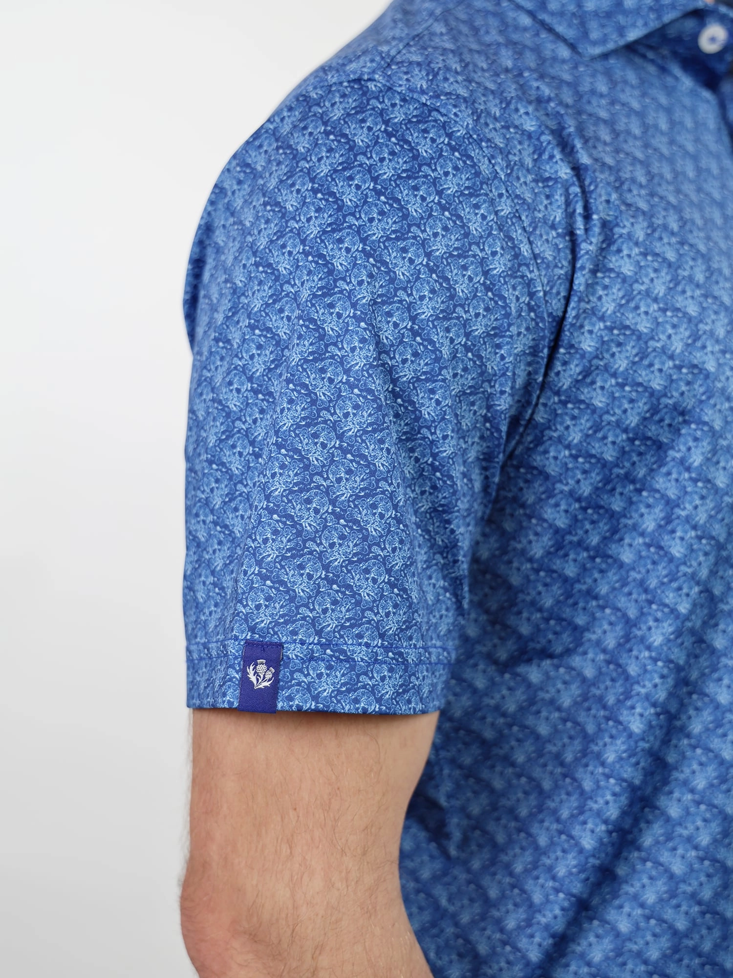 Donald Ross Mens Sport Fit SIDNEY SKULL Print  Polo - NAVY/WHITE Donald Ross Men's Clothing